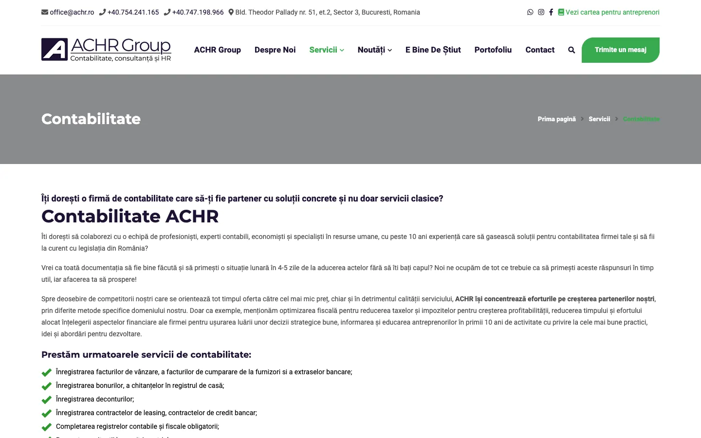 The old ACHR accounting page, with the headline “ACHR Accounting” and long checklists