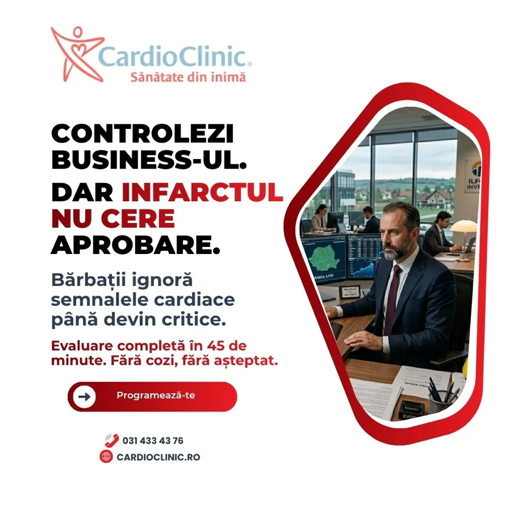 Cardio Clinic ad, Radu avatar: &ldquo;You control the business. But a heart attack doesn't ask for approval.&rdquo;