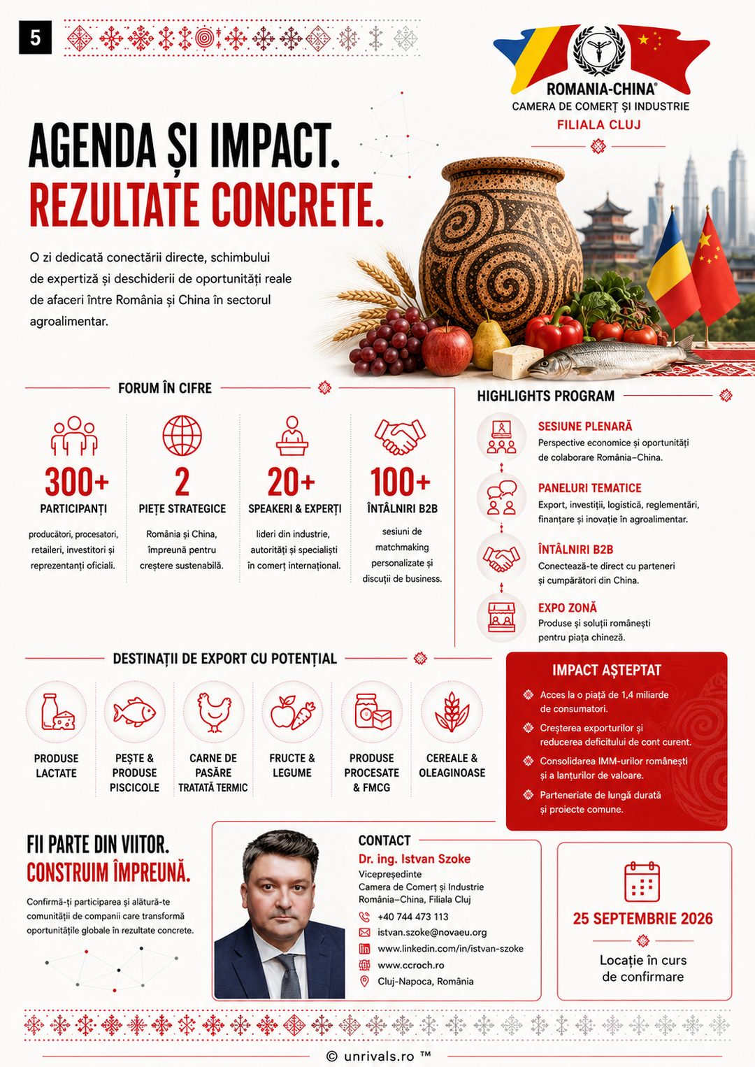 Campaign page: the agenda and impact of the forum, the forum in figures and the export destinations with potential.